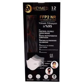 Meymed 4 Katlı Siyah 12 Partikül Filtreli Yarım Maske