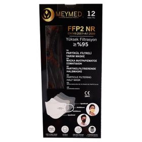 Meymed 4 Katlı Siyah 12 Partikül Filtreli Yarım Maske