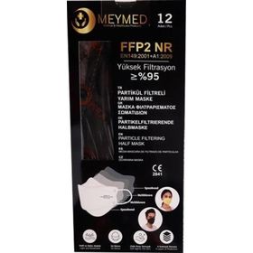 Meymed 4 Katlı Siyah 12 Partikül Filtreli Yarım Maske