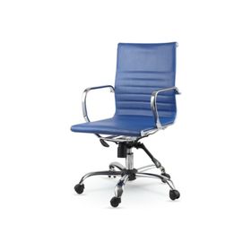 Mezura Ofis Mavi Chrome Yönetici Koltuğu