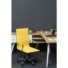 Mezura Ofis Sarı Chrome Yönetici Koltuğu