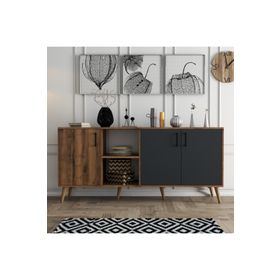 Mezza 1620 180 cm Antrasit Exxen Ahşap Ayaklı Modern Konsol