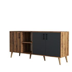 Mezza 1620 180 cm Antrasit Exxen Ahşap Ayaklı Modern Konsol