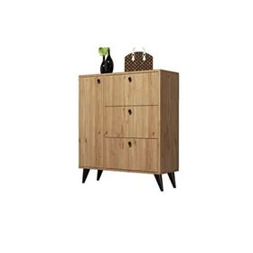 Mezza 1802 Bella 90x105 cm 6 Raflı 4 Kapaklı Sepet Sonomo Ayakkabılık