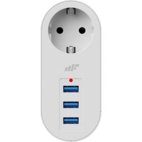 MF Product 0672 Beyaz 3 USB'li Akım Korumalı Priz
