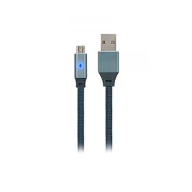 MF Product Jettpower 0019 1-2 m Gri Metal Başlıklı Örgülü 2.4A Led Göstergeli Micro Usb Hızlı Şarj Kablosu