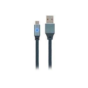 MF Product Jettpower 0019 1-2 m Gri Metal Başlıklı Örgülü 2.4A Led Göstergeli Micro Usb Hızlı Şarj Kablosu