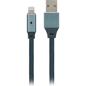 MF Product Jettpower 0020 1-2 m Gri Metal Başlıklı Örgülü 2.1A Led Göstergeli Lightning Hızlı Şarj Kablosu
