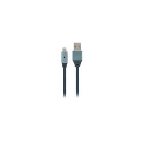 MF Product Jettpower 0020 1-2 m Gri Metal Başlıklı Örgülü 2.1A Led Göstergeli Lightning Hızlı Şarj Kablosu