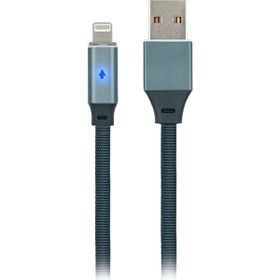 MF Product Jettpower 0020 1-2 m Gri Metal Başlıklı Örgülü 2.1A Led Göstergeli Lightning Hızlı Şarj Kablosu
