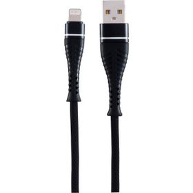 MF Product Jettpower 0042 1 m Siyah Metal Başlıklı Örgülü 2.1A Lightning Hızlı Şarj Kablosu