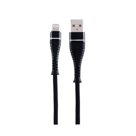 MF Product Jettpower 0042 1 m Siyah Metal Başlıklı Örgülü 2.1A Lightning Hızlı Şarj Kablosu