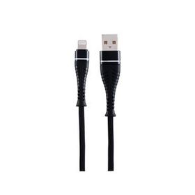 MF Product Jettpower 0042 1 m Siyah Metal Başlıklı Örgülü 2.1A Lightning Hızlı Şarj Kablosu