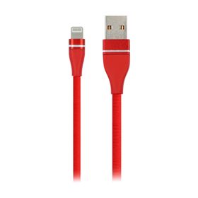 MF Product Jettpower 0054 1 m Kırmızı Metal Başlıklı Örgülü 2.1A Lightning Hızlı Şarj Kablosu