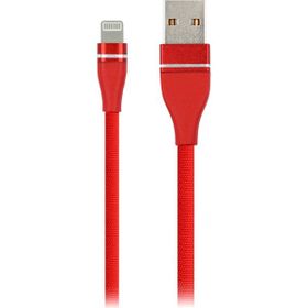 MF Product Jettpower 0054 1 m Kırmızı Metal Başlıklı Örgülü 2.1A Lightning Hızlı Şarj Kablosu