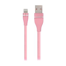 MF Product Jettpower 0054 1 m Pembe Metal Başlıklı Örgülü 2.1A Lightning Hızlı Şarj Kablosu