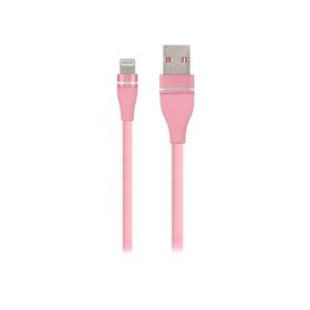 MF Product Jettpower 0054 1 m Pembe Metal Başlıklı Örgülü 2.1A Lightning Hızlı Şarj Kablosu