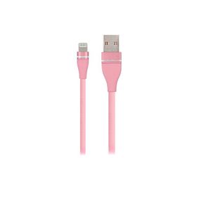 MF Product Jettpower 0054 1 m Pembe Metal Başlıklı Örgülü 2.1A Lightning Hızlı Şarj Kablosu