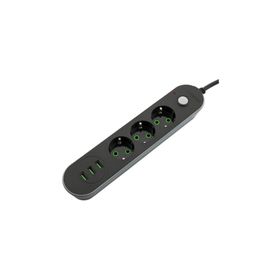 MF Product Jettpower 0366 Siyah 3 Socket 3 USB Uzatma Kablosu