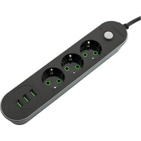 MF Product Jettpower 0366 Siyah 3 Socket 3 USB Uzatma Kablosu