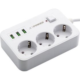 MF Product Jettpower 0370 Beyaz 3 Socket 3 USB Uzatma Kablosu