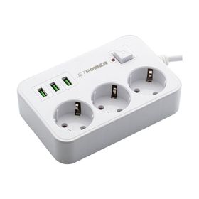 MF Product Jettpower 0370 Beyaz 3 Socket 3 USB Uzatma Kablosu
