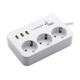 MF Product Jettpower 0370 Beyaz 3 Socket 3 USB Uzatma Kablosu