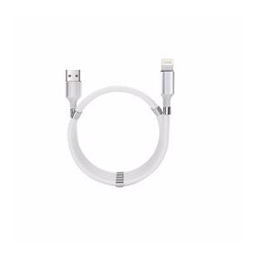 MF Product Jettpower 0597 1 m Beyaz Mıknatıslı Sarma Lightning Şarj Kablosu