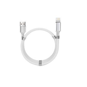 MF Product Jettpower 0597 1 m Beyaz Mıknatıslı Sarma Lightning Şarj Kablosu