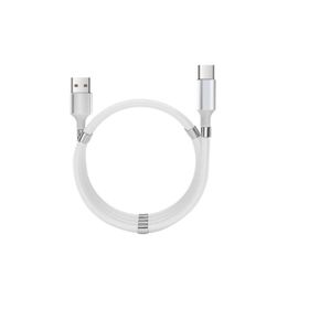 MF Product Jettpower 0597 1 m Beyaz Mıknatıslı Sarma Lightning Şarj Kablosu