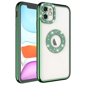 Mhd Tech Apple iPhone 11 Kamera Korumalı Taş Süslemeli Arkası Şeffaf Asya Kapak Kılıf