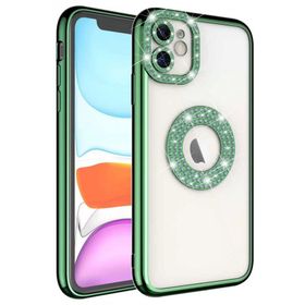Mhd Tech Apple iPhone 11 Kamera Korumalı Taş Süslemeli Arkası Şeffaf Asya Kapak Kılıf