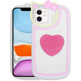 Mhd Tech Apple iPhone 11 Kedi Figürlü Transparan Pop Soketli Ritmik Kapak Kılıf