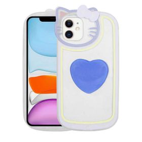 Mhd Tech Apple iPhone 11 Kedi Figürlü Transparan Pop Soketli Ritmik Kapak Kılıf