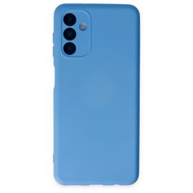Mhd Tech Samsung Galaxy A04S Nano içi Kadife Silikon Mavi Kılıf