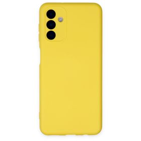 Mhd Tech Samsung Galaxy A04S Nano içi Kadife Silikon Sarı Kılıf