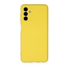 Mhd Tech Samsung Galaxy A04S Nano içi Kadife Silikon Sarı Kılıf
