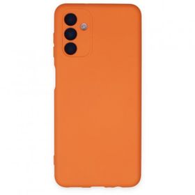 Mhd Tech Samsung Galaxy A04S Nano içi Kadife Silikon Turuncu Kılıf