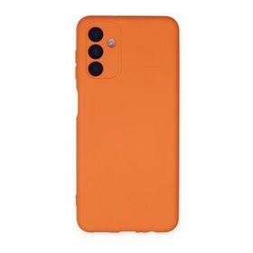 Mhd Tech Samsung Galaxy A04S Nano içi Kadife Silikon Turuncu Kılıf