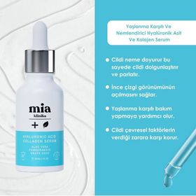 Mia Klinika 30 ml Hyalüronik Asit Yaşlanma Karşıtı ve Nemlendirici Serum