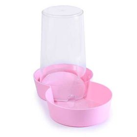 Miapet 1,5 lt Yuvarlak Açık Pembe Hazneli Plastik Kedi-Köpek Mama ve Su Kabı