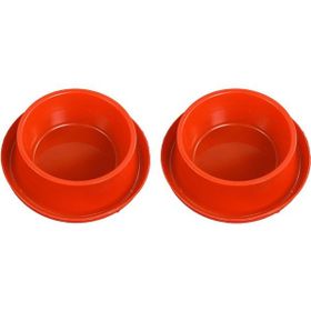 Miapet 2'li 400 ml Kırmızı Plastik Köpek Kulaklı Mama ve Su Kabı Seti
