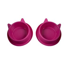 Miapet 400 ml Violet Plastik Kedi Kulaklı Mama ve Su Kabı