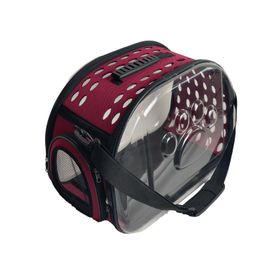 Miapet 42 x 26 x 35 cm Bordo Şeffaf Kedi Köpek Taşıma Çantası