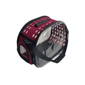 Miapet 42 x 26 x 35 cm Bordo Şeffaf Kedi Köpek Taşıma Çantası