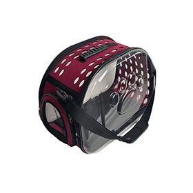 Miapet 42 x 26 x 35 cm Bordo Şeffaf Kedi Köpek Taşıma Çantası