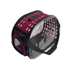 Miapet 42 x 26 x 35 cm Bordo Şeffaf Kedi Köpek Taşıma Çantası