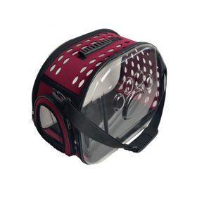 Miapet 42 x 26 x 35 cm Bordo Şeffaf Kedi Köpek Taşıma Çantası
