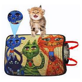 Miapet 60x45 cm Siyah Elekli Desenli Kedi Tuvalet Önü Paspası