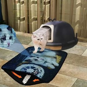 Miapet Elekli Desenli Balık Ağı 60x45 cm Kedi Tuvalet Önü Paspası